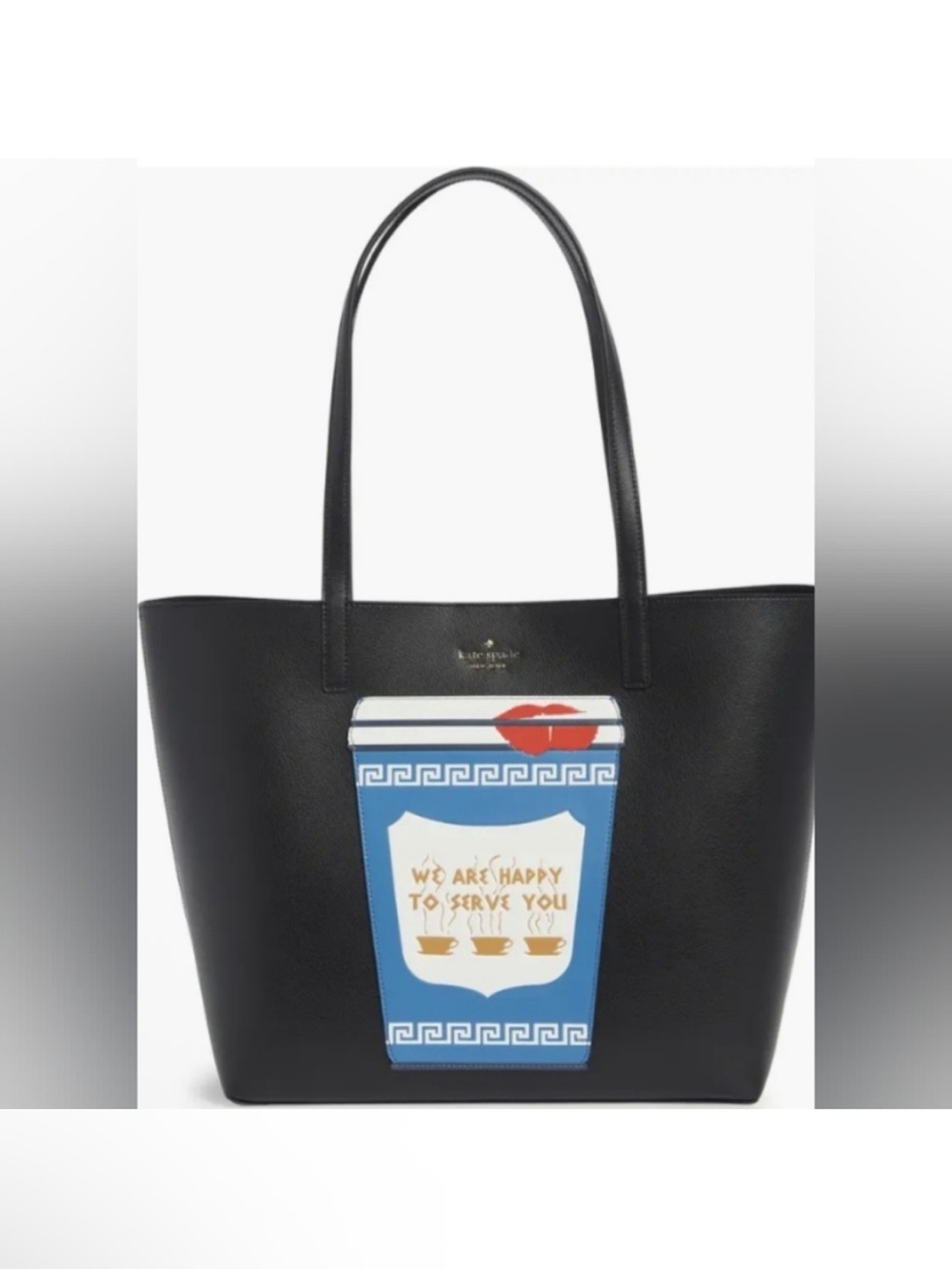Kate Spade Black Tote NWT — “We are happy to serve you” - Picture 2 of 5
